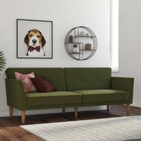 View Novogratz regal futon sofa bed - green linen fabric - 2180929nuk View Novogratz regal futon sofa bed - green linen fabric - 2180929nuk