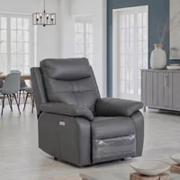View Sophia armchair - electric recliner - charcoal leather View Sophia armchair - electric recliner - charcoal leather