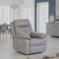 View Sophia armchair - electric recliner - grey leather View Sophia armchair - electric recliner - grey leather