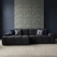 View Jacob corner sofa - black fabric - lhf View Jacob corner sofa - black fabric - lhf