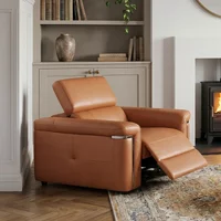 View Somerville electric recliner armchair - tan leather View Somerville electric recliner armchair - tan leather