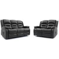 Click to view product details and reviews for Alva Electric Recliner Sofa Set Black Faux Leather 32 Seater. Click to view product details and reviews for Alva Electric Recliner Sofa Set Black Faux Leather 32 Seater.