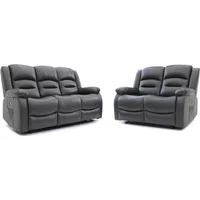 Click to view product details and reviews for Alva Electric Recliner Sofa Set Grey Faux Leather 32 Seater. Click to view product details and reviews for Alva Electric Recliner Sofa Set Grey Faux Leather 32 Seater.