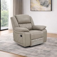 View Bentley recliner armchair - grey leather View Bentley recliner armchair - grey leather