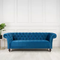 Click to view product details and reviews for Chester Sofa 3 Seater Blue Velvet Fabric. Click to view product details and reviews for Chester Sofa 3 Seater Blue Velvet Fabric.