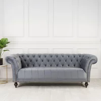 Click to view product details and reviews for Chester Sofa 3 Seater Grey Velvet Fabric. Click to view product details and reviews for Chester Sofa 3 Seater Grey Velvet Fabric.