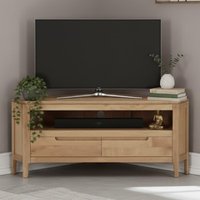 View Dunmore corner tv unit - 2 drawer - oak View Dunmore corner tv unit - 2 drawer - oak