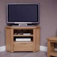 View Moderna corner tv unit - 1 drawer - oak View Moderna corner tv unit - 1 drawer - oak