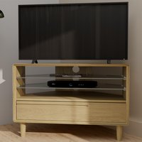 View Scandic corner tv unit - 1 drawer - oak View Scandic corner tv unit - 1 drawer - oak