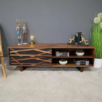 View Tv unit - sheesham wood - storage View Tv unit - sheesham wood - storage