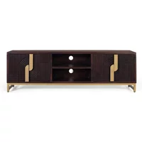 View Flora storage large tv unit - 4 door - dark mango wood View Flora storage large tv unit - 4 door - dark mango wood