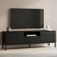Click to view product details and reviews for Seaford Tv Unit 2 Drawer Storage Black Melamine And Metal. Click to view product details and reviews for Seaford Tv Unit 2 Drawer Storage Black Melamine And Metal.