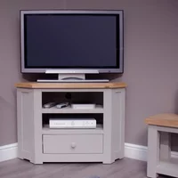 View Diamond painted corner tv unit - 1 drawer View Diamond painted corner tv unit - 1 drawer