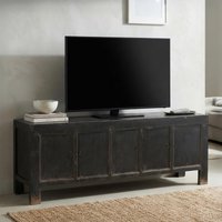 View Unique one of a kind - tv unit - 5 door - 224cm - large - black - distressed wood View Unique one of a kind - tv unit - 5 door - 224cm - large - black - distressed wood