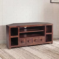 View Dakota tv unit - corner - 110cm - dark mango wood View Dakota tv unit - corner - 110cm - dark mango wood