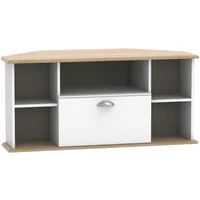 View Victoria tv unit - 115cm - corner - white and riviera oak View Victoria tv unit - 115cm - corner - white and riviera oak