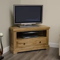 View Deluxe corner tv unit - 1 drawer - oak View Deluxe corner tv unit - 1 drawer - oak