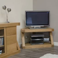 View Z designer corner tv unit - oak View Z designer corner tv unit - oak