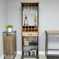 Click to view product details and reviews for Wine Cabinet Wood And Metal Tall With Wheels. Click to view product details and reviews for Wine Cabinet Wood And Metal Tall With Wheels.