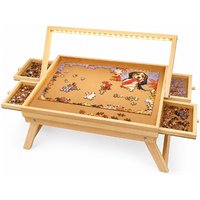 Wooden Puzzle Table with Drawers & LED Light - For 1000-Piece Jigsaws!