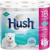 Hush 3-Ply White Toilet Tissue Paper - Up to 72 Rolls!