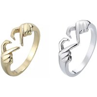 1 or 2 Heart or Hug Rings - 2 Colours
