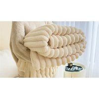 Thick Plush Striped Blanket - 9 Colours & 4 Sizes