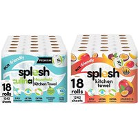 18 Rolls of Splesh Ultra-Absorbent Mega Kitchen Rolls - 2 Options