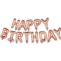 50-Piece Rose Gold Happy Birthday Balloon Set