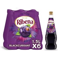 6-Pack Ribena 1.5L Concentrate Blackcurrant Squash - Rich in Vitamin C!