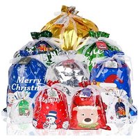 30-Pack of Christmas Drawstring Gift Bags - with 30 Gift Tags!