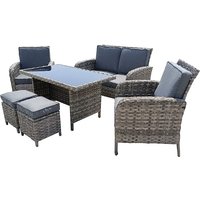 6-Piece Rattan Garden Furniture Set