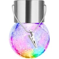 2 or 4-Pack of Outdoor Solar Hanging Cracked Ball Lights - 3 Colours