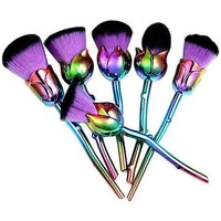 6-Piece Rose Make-Up Brush Set - 4 Colours