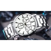 Men's Stainless Steel Quartz Watch - 2 Colours