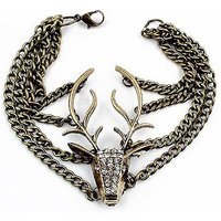 1 or 2-Pack Vintage Reindeer Crystal Bracelet