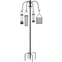 Adjustable Bird Feeding Shepherd Hook Stand with Optional Feeders