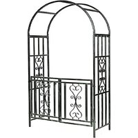 Metal Garden Patio Rose Archway with Gate