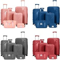 14-Piece Ultimate Travel Luggage Set - 4 Hard-Shell Suitcases, 2 Bags & 8 Packing Cubes!