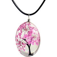 Preserved Cherry Blossom Pendant Necklace