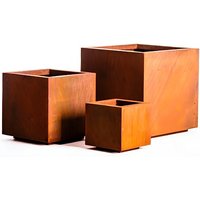 Garden Gear Set of 3 Rust Effect Square Planters