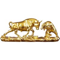 Golden Bull and Bear Decorative Statue