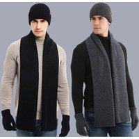Woolen Winter Knitted Hat, Scarf and Gloves Set - 6 Colours
