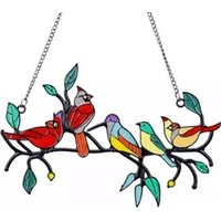 Stained Glass Effect Birds Decorations Set