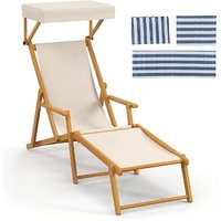 1 or 2 Birch Wood Lounge Chair with Adjustable Canopy