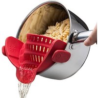 1 or 2-Piece Silicone Clip-On Colander Drainer - 4 Colours!