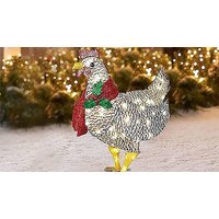 1, 2 or 3 Light-Up Chickens with Scarf Decoration - 2 Sizes