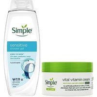 Simple Sensitive Shower Gel & Night Cream Bundle