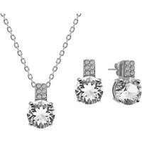 Classic Simulated Crystal Pendant & Earring Set - 2 Colours