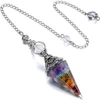 Healing Crystal Dowsing Necklace - 2 Chain Colour Options, 13 Designs